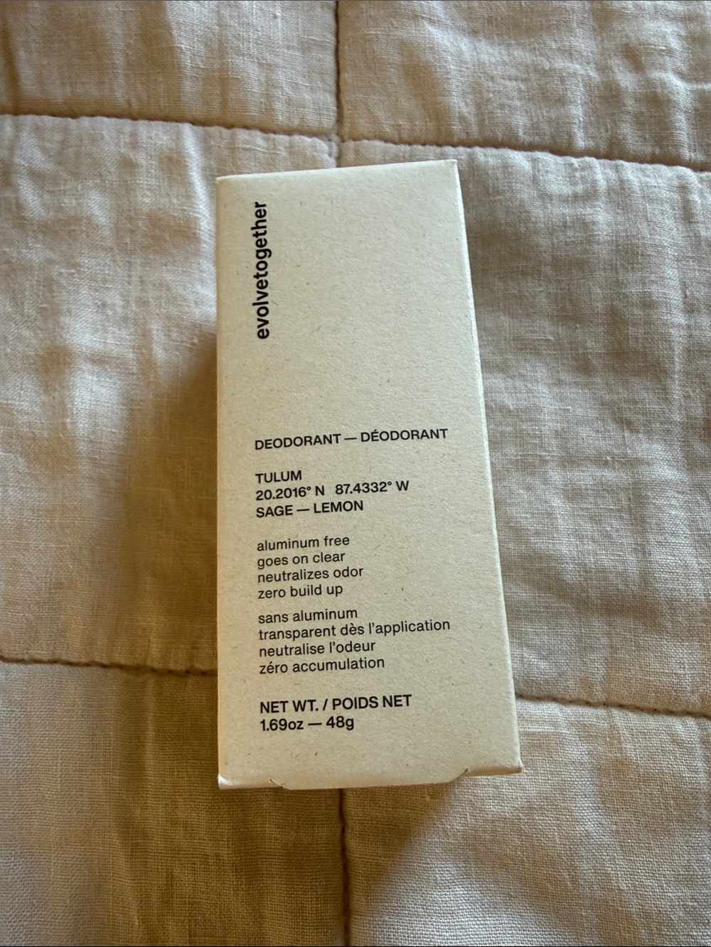 Evolvetogether deodorant tulum sage lemon
